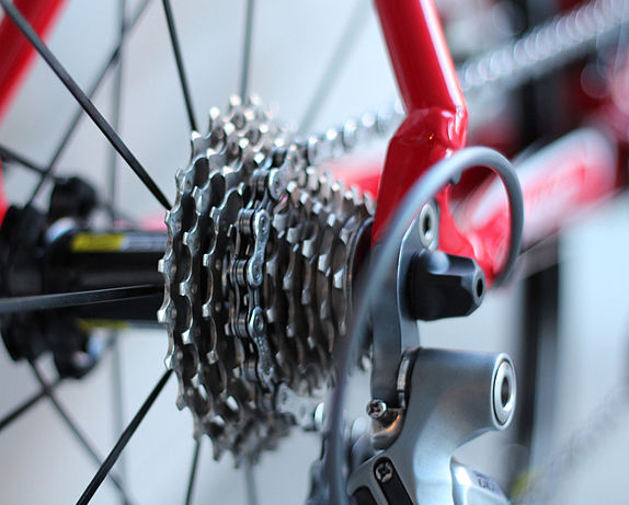 Bicycle chain from red bicycle