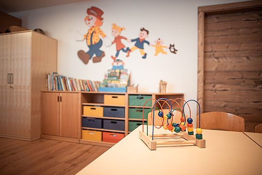 Children's corner with drawers and books